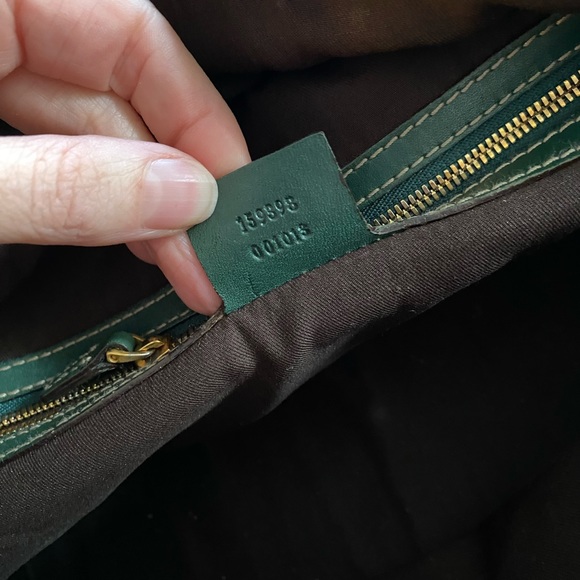 Gucci Guccisma green bag with bamboo zippers vintage authentic - Picture 5 of 9